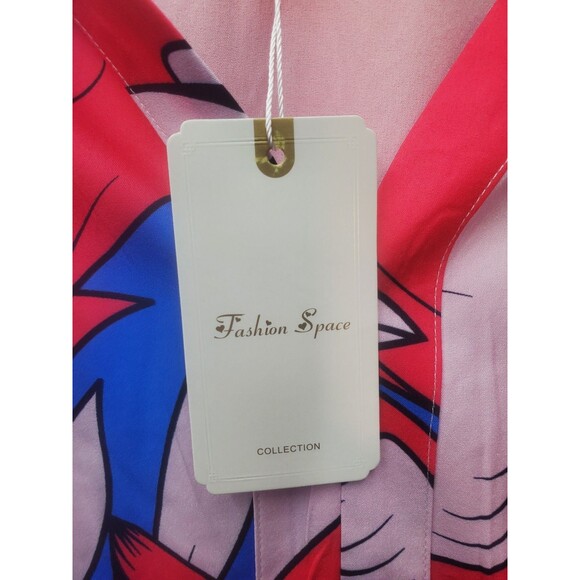 Fashion Space Maxi Dress Size Large, Blue and Pink - Picture 5 of 9